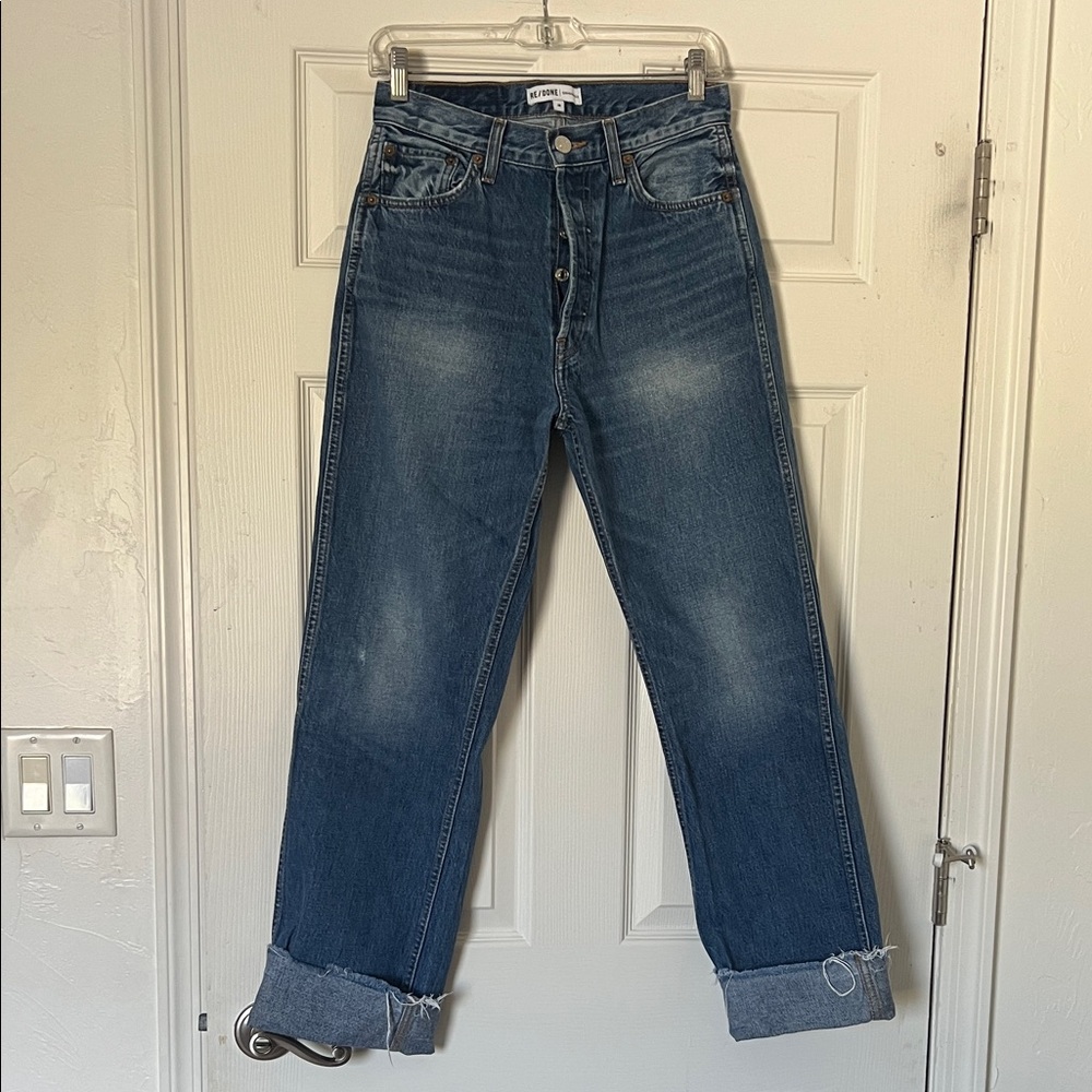 Re/Done Dark Blue Straight Jeans